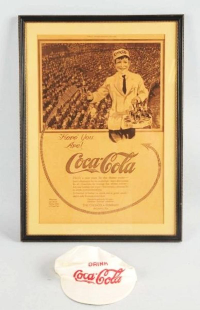 1915 - 20 Large Coca-Cola Paper Ad & Hat