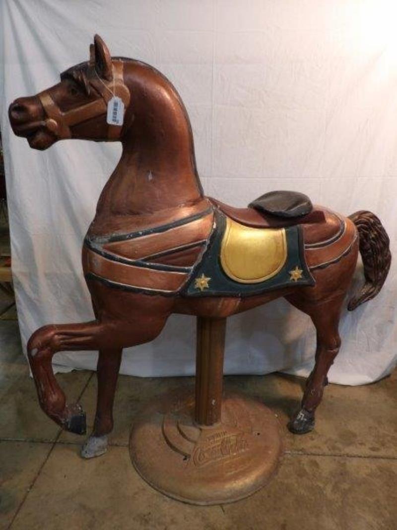 Painted aluminum carousel horse
