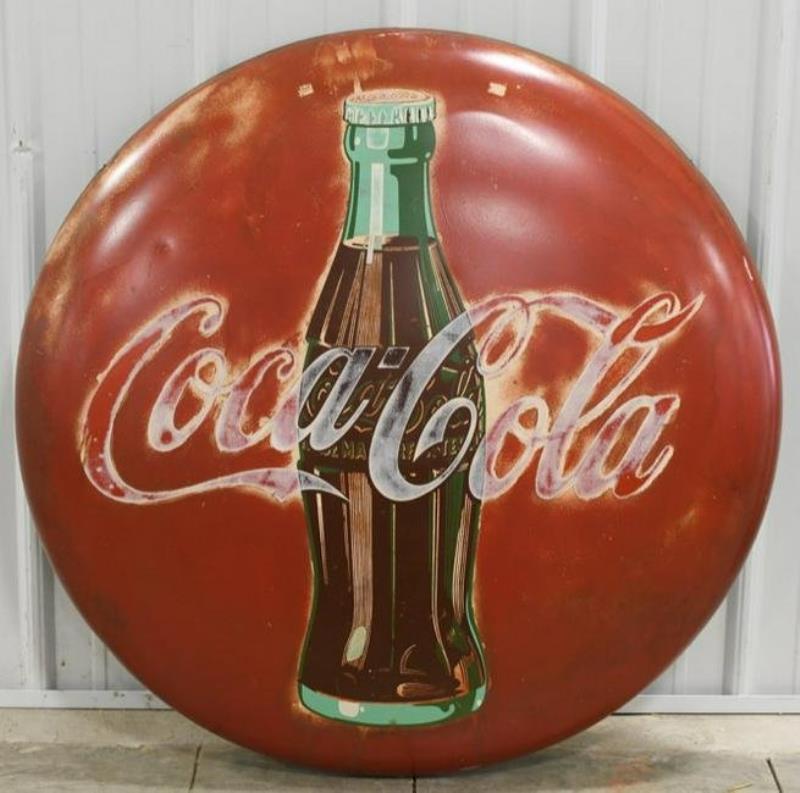 36" SST Coca-Cola Button Convex Advertising Sign