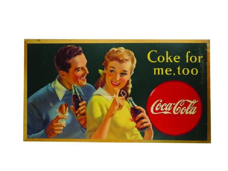1946 Coca Cola Self Framed Cardboard Sign