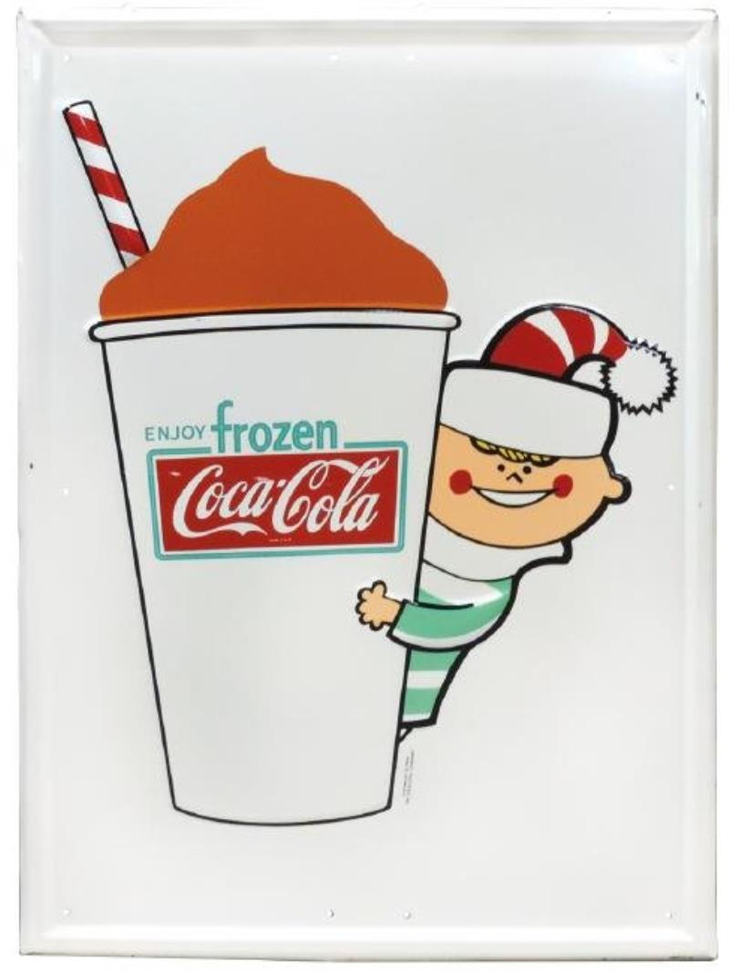 Coca-Cola sign, "Enjoy Frozen Coca-Cola", self-framed