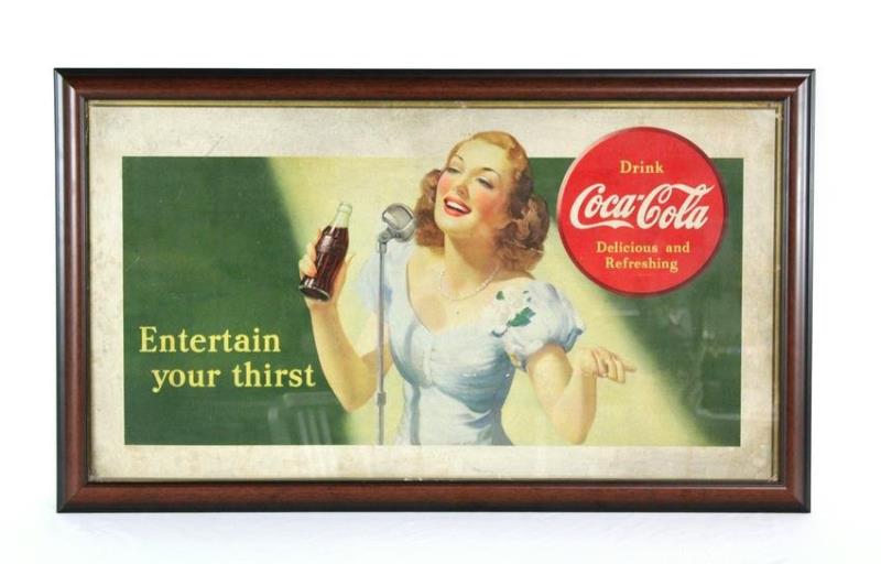 1951 Coca-Cola Entertain Your Thirst Cardboard Poster Value & Price Guide