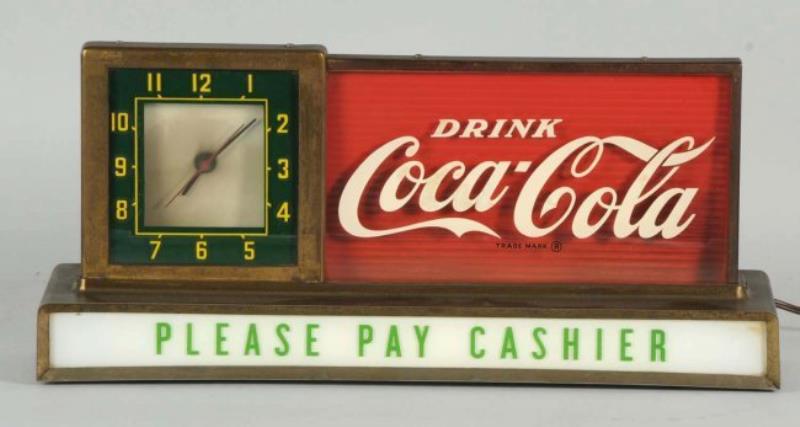 1950s Coca-Cola Lighted Counter Clock.