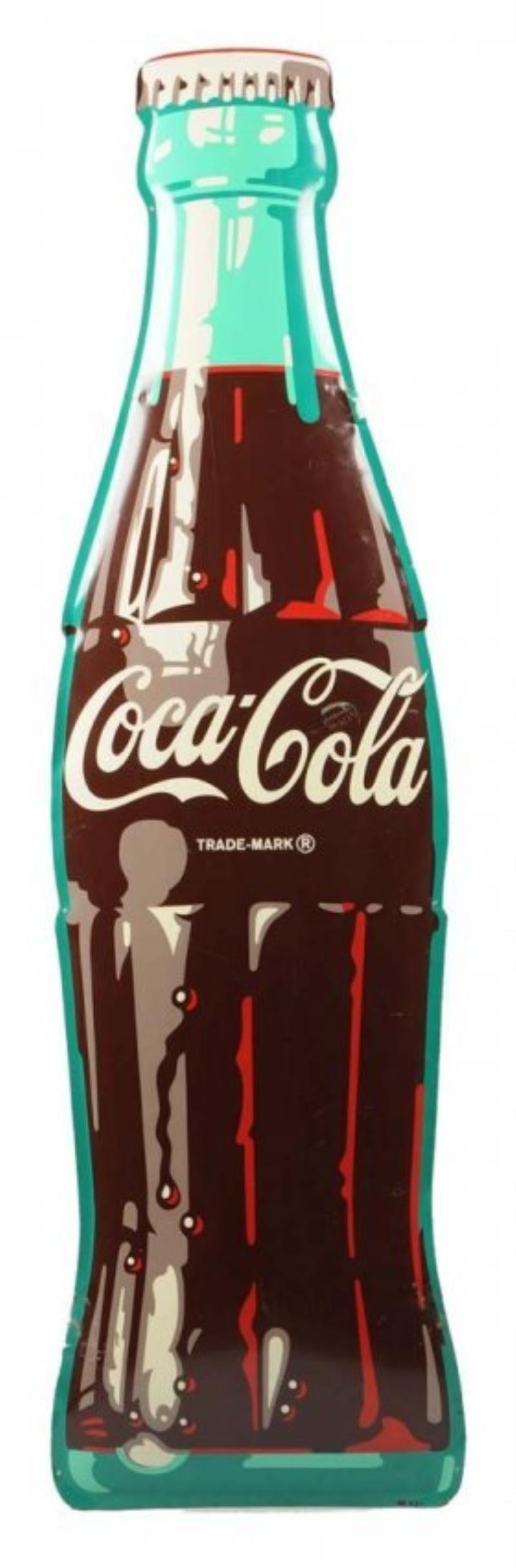 April, 1953 Coca - Cola Tin Bottle Sign.