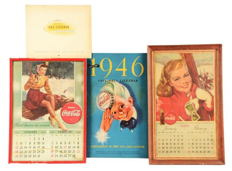 1941, 1944, 1946 & 1947 Coca-Cola Calendars Value & Price Guide