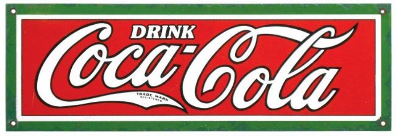 Coca-Cola porcelain sign, "Drink Coca-Cola", c1928,
