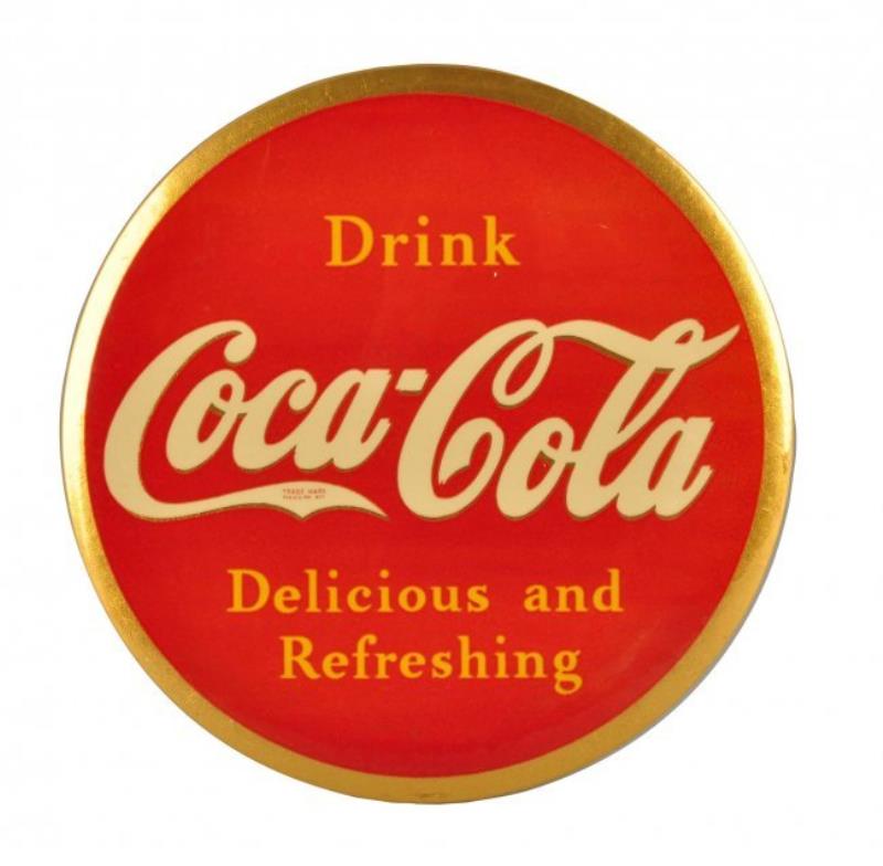 1938 Coca - Cola Celluloid Sign.