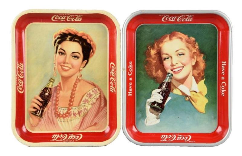 Vintage Coca - Cola Tin Advertising Trays