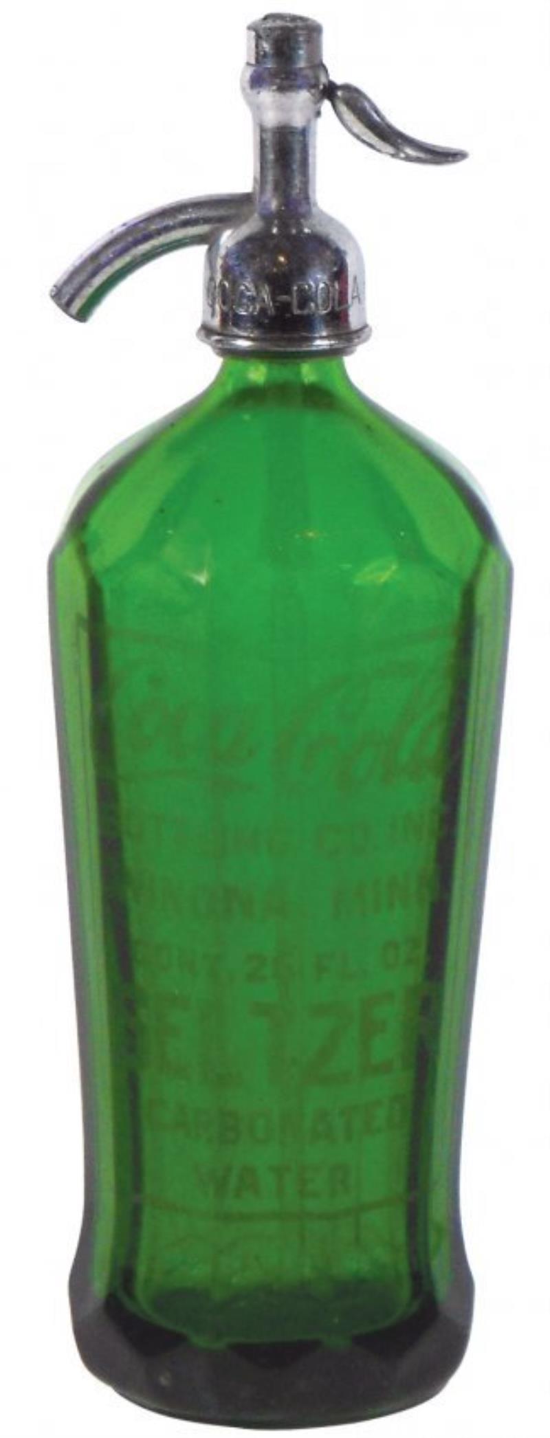 Soda fountain, Coca-Cola seltzer bottle, emerald green