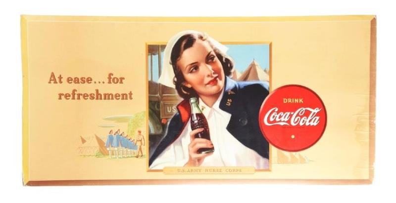 Cardboard Coca-Cola US Army Nurse CORPS Advertising