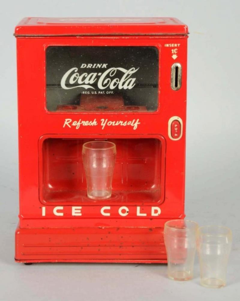 Coca-Cola Toy Dispenser with 3 Glasses