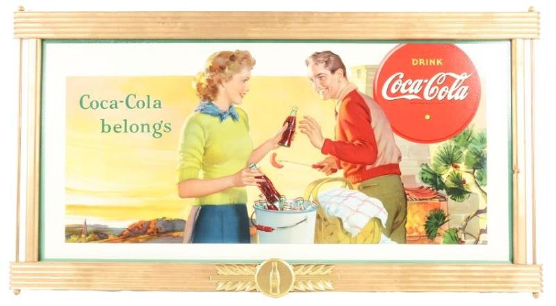1942 Coca-Cola Cardboard Advertising Sign.