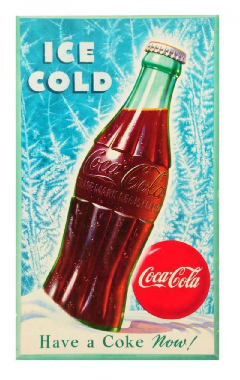 1951 Two Sided Coca - Cola Cardboard Poster