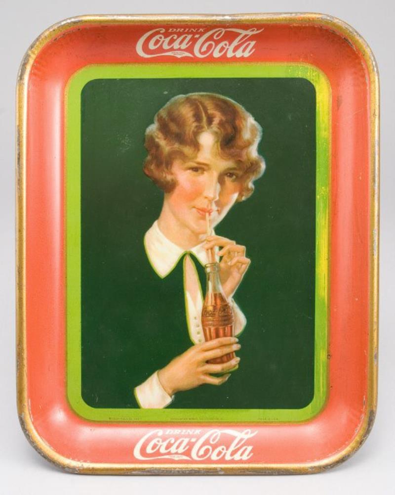Coca-Cola 1928 serving tray, "Bottle Sales,"