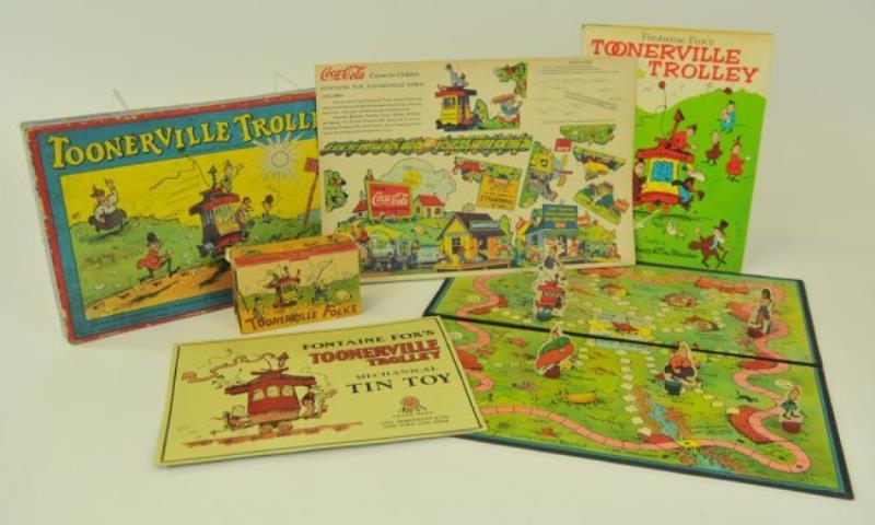 LOT OF TOONERVILLE TROLLEY ITEMS