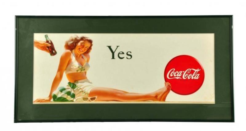 1946 Coca - Cola Bathing Girl Cardboard Poster