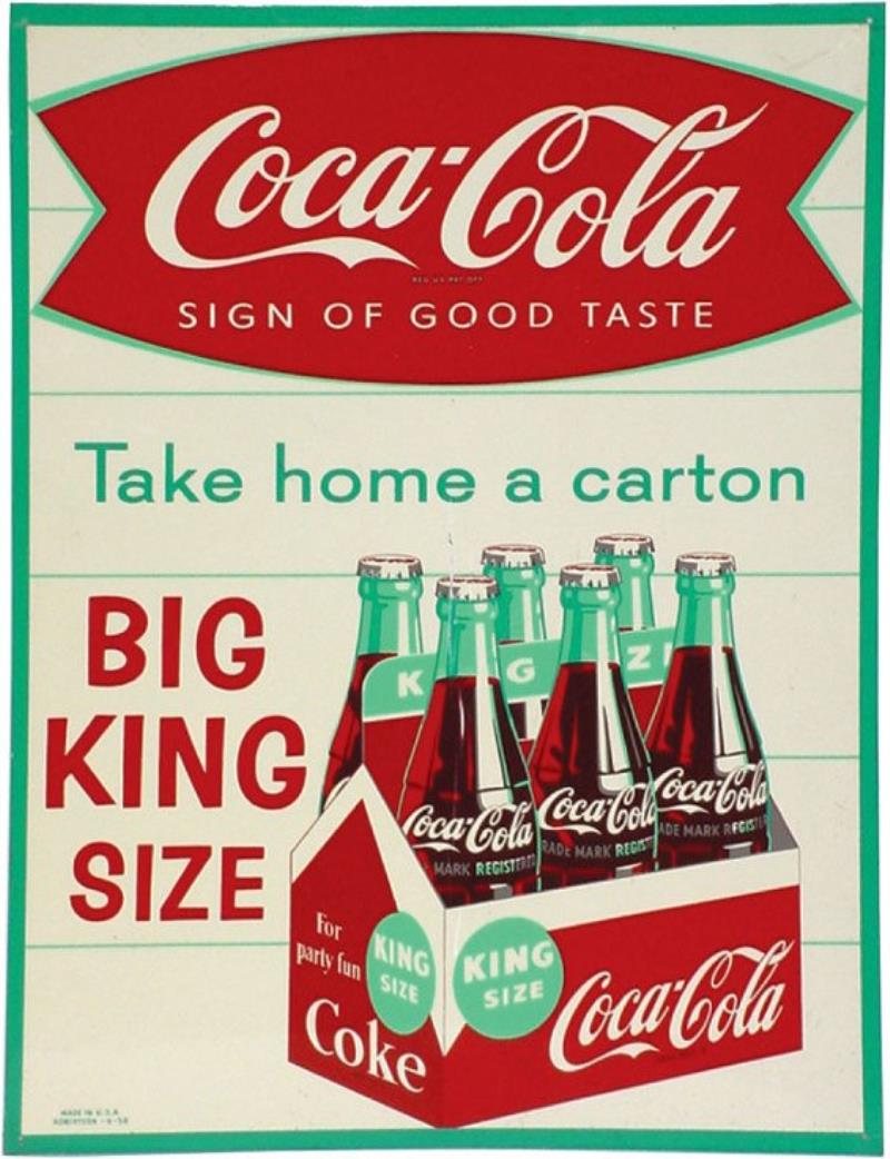 Coca-Cola Big King Size 6-pack enamel on metal si