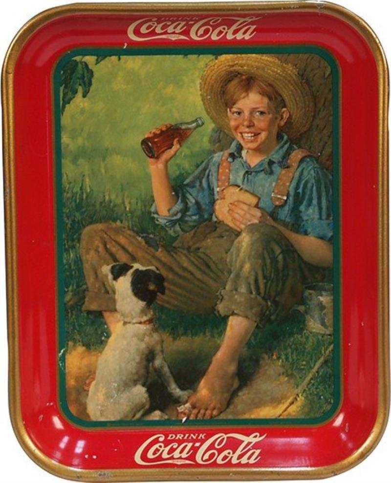 Vintage Drink Coca Cola Tin Serving Tray 1931