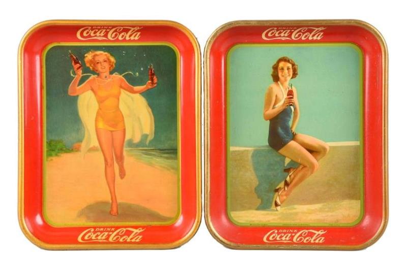 1933 & 1937 Coca - Cola Tin Trays.