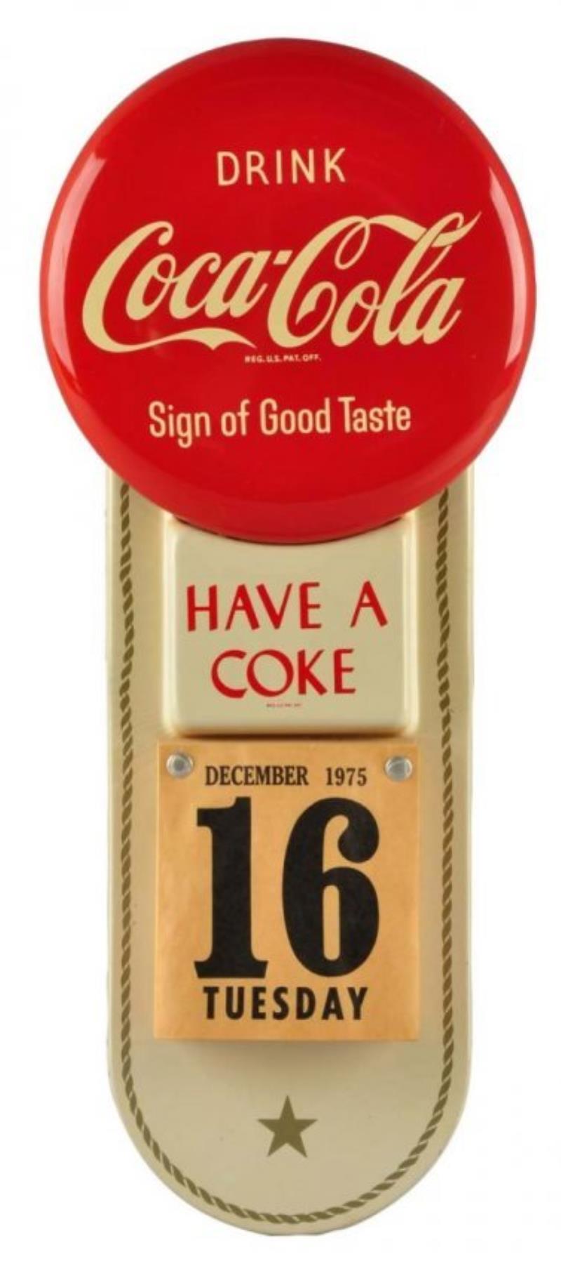 1950's Coca - Cola Tin Calendar Holder.