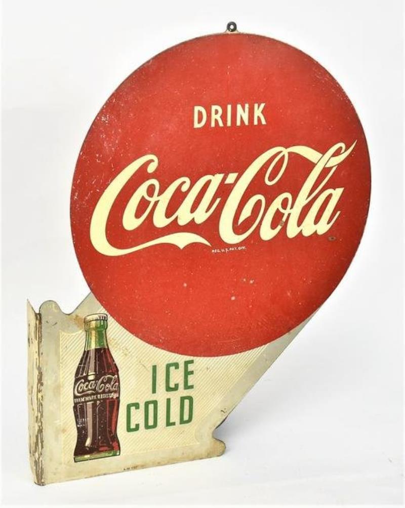 1950's Coca-Cola Double Sided Flange Sign