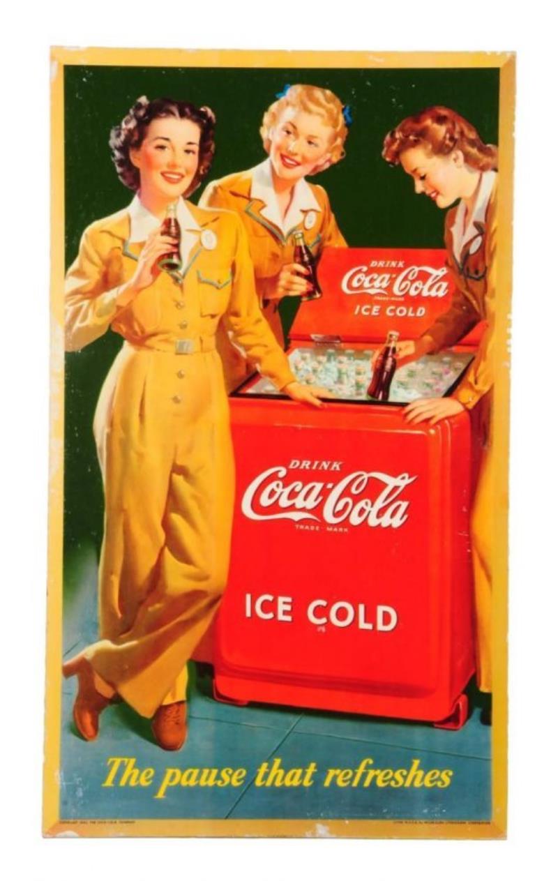 1943 Coca - Cola Cardboard Poster.