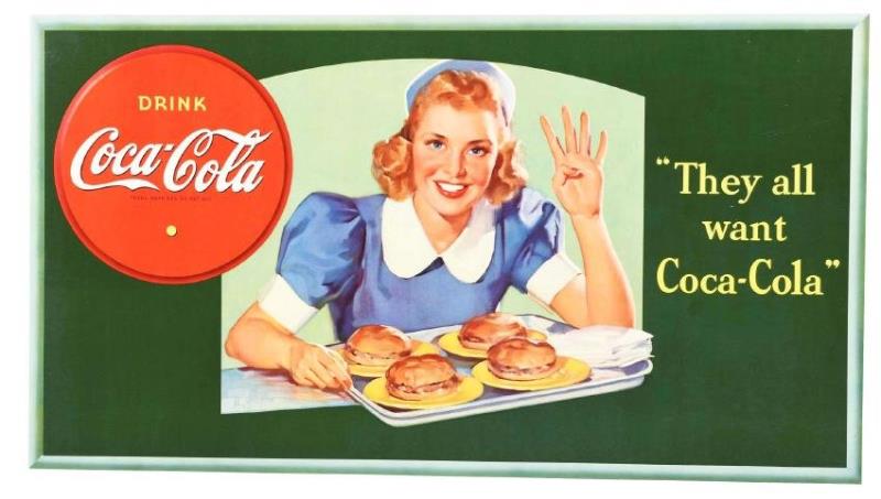 Large CocaCola Cardboard Advertising Sign