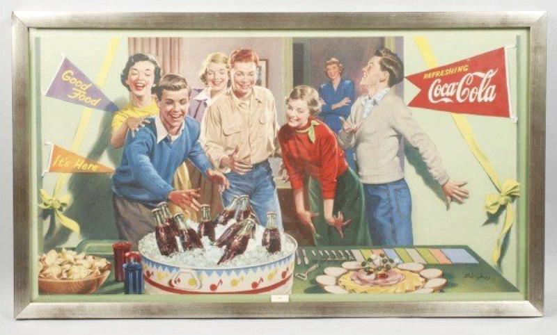 Cardboard Coca-Cola Refreshing Party Poster