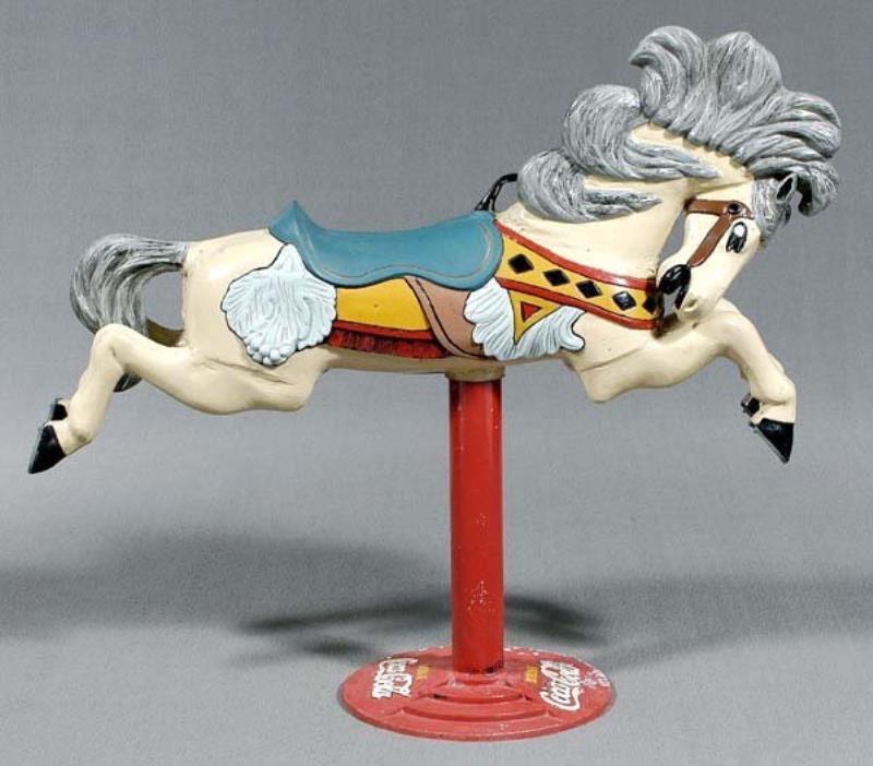 Cast aluminum carousel horse,