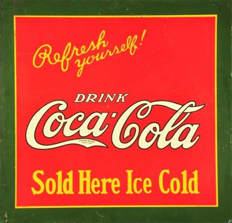 1927 Tin Coca-Cola Sign.