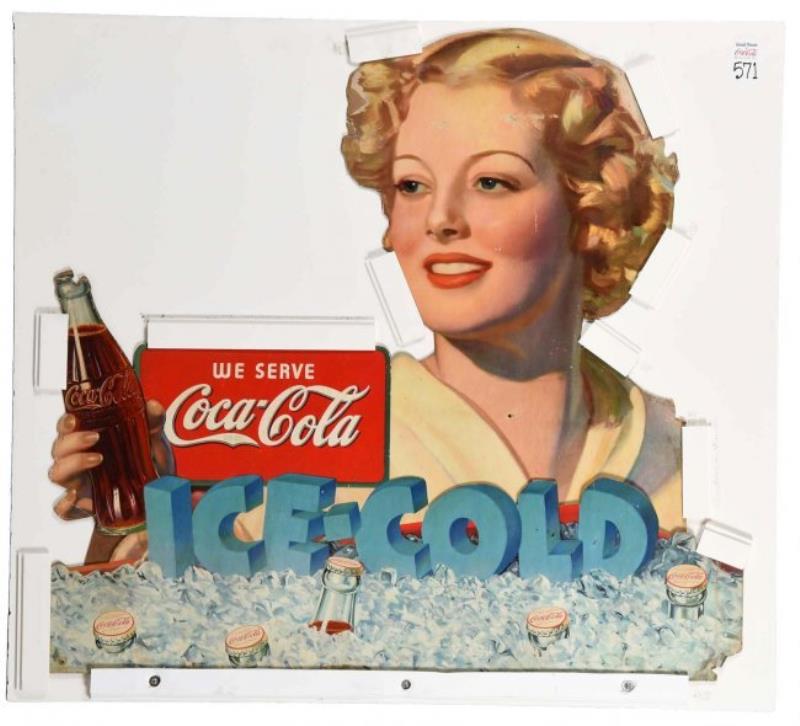 1937 Coca - Cola Diecut Advertising Sign