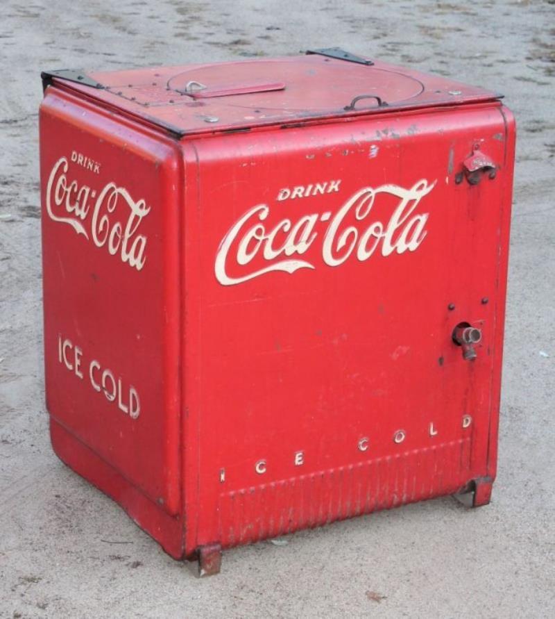 Antique Coca Cola cooler - smaller 35" tall x 30" wide