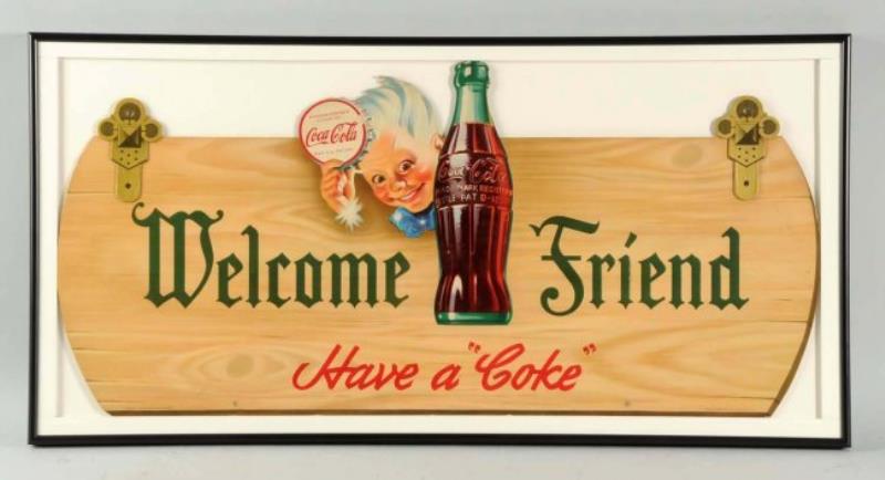 1944 Coca Cola Cardboard Embossed Cutout.