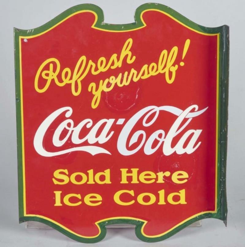Coca Cola Porcelain Flange Advertising Sign