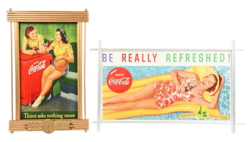 Framed Coca-Cola Advertising Signs.