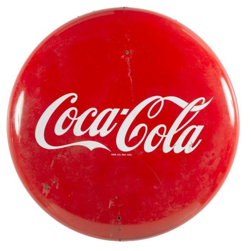 A Porcelain Coca-Cola Advertising Sign, Circa 1955
