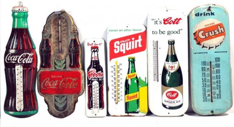 6 Vintage Advertising Thermometers