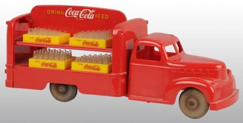 Plastic Red Coca-Cola Truck with Bottles