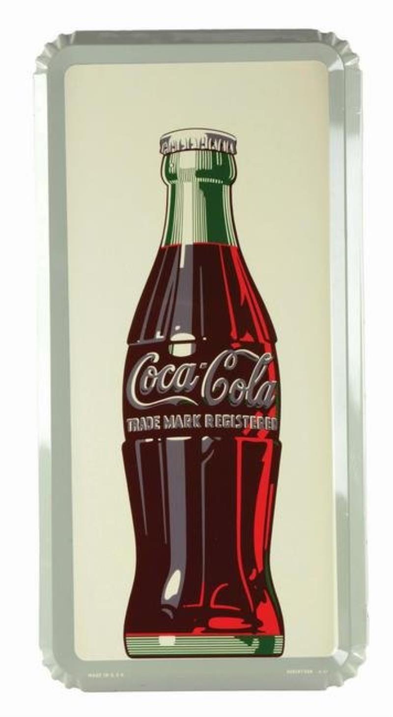 COCA-COLA SELF-FRAMED TIN ADVERTISING SIGN