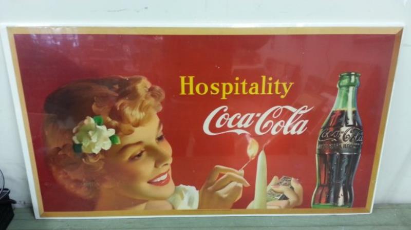 Original Hospitality Coca Cola cardboard sign
