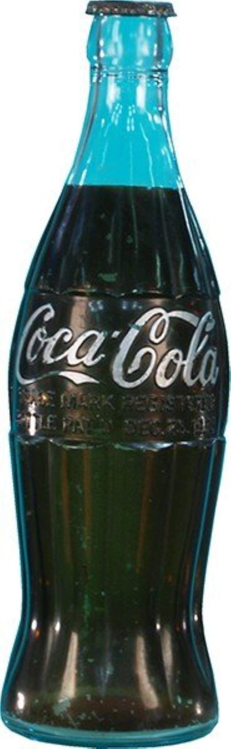 Large Embossed Glass Coca Cola Display Bottle