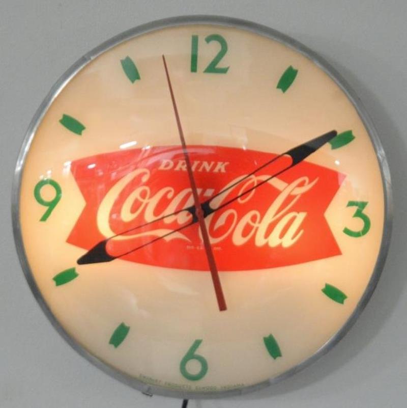 Coca-Cola light-up clock, 