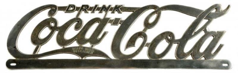 1920's - 30's Coca - Cola Aluminum Script Sign.