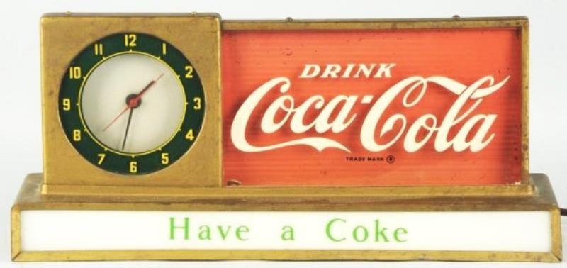 1950's Coca-Cola Counertop Lighted Clock/Sign