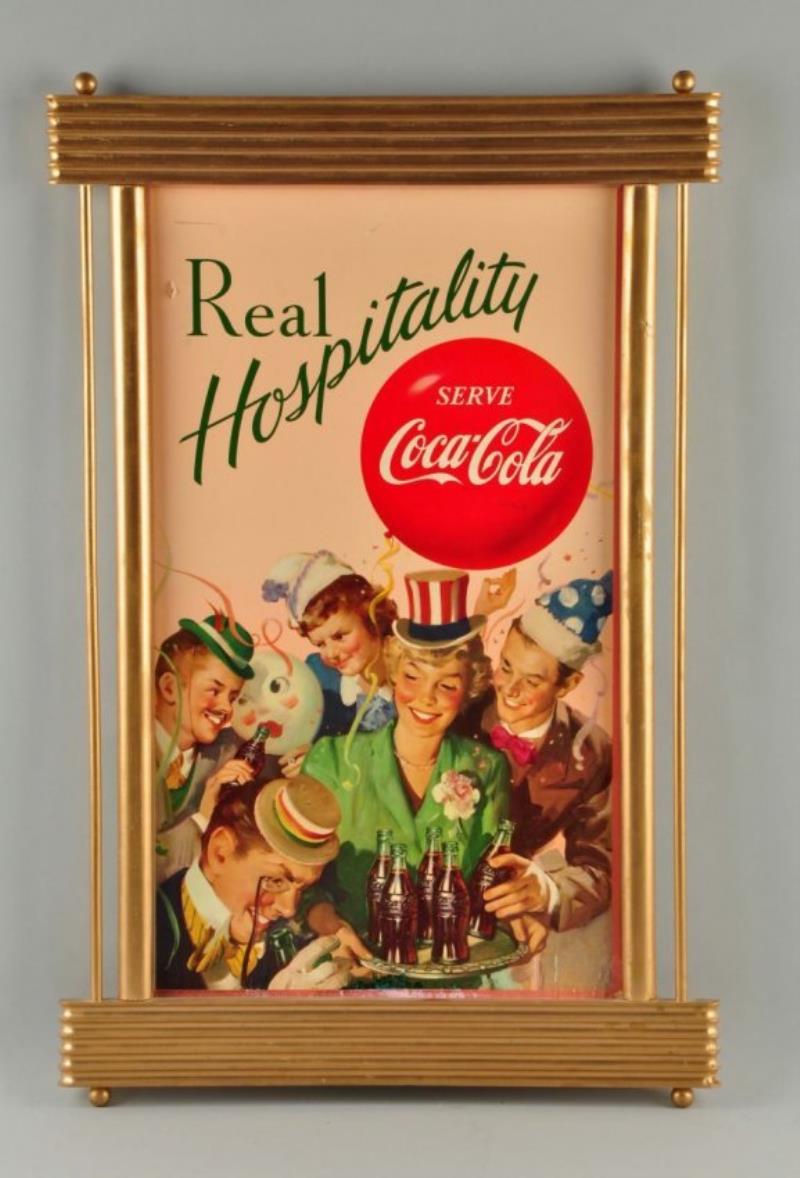 1950's Cardboard Coca-Cola Advertising Sign