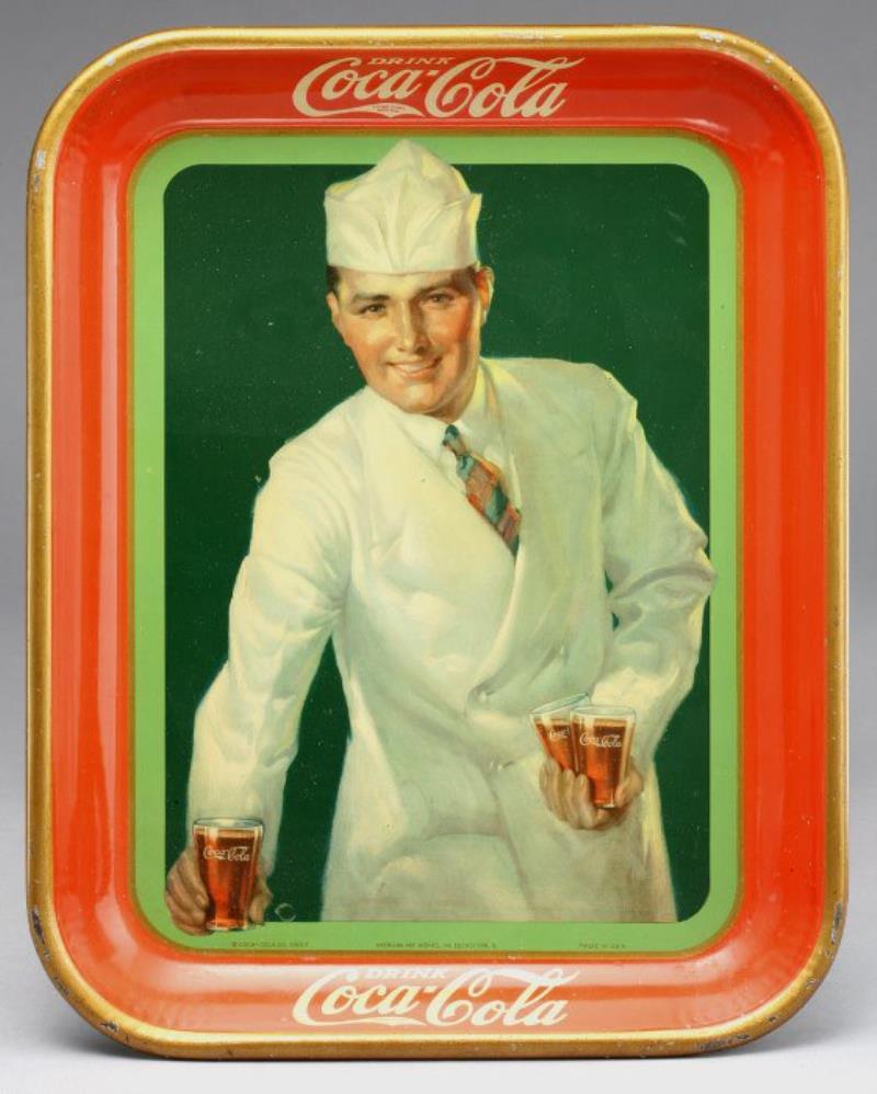 1928 Coca-Cola serving tray for bottle sales Value & Price Guide