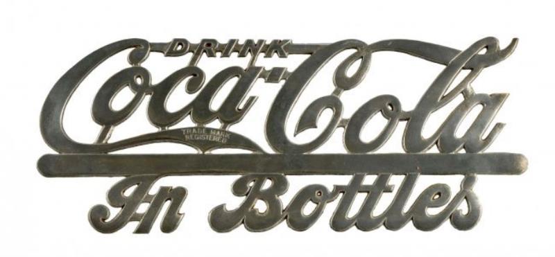 1920's - 30's Coca - Cola Aluminum Script Sign