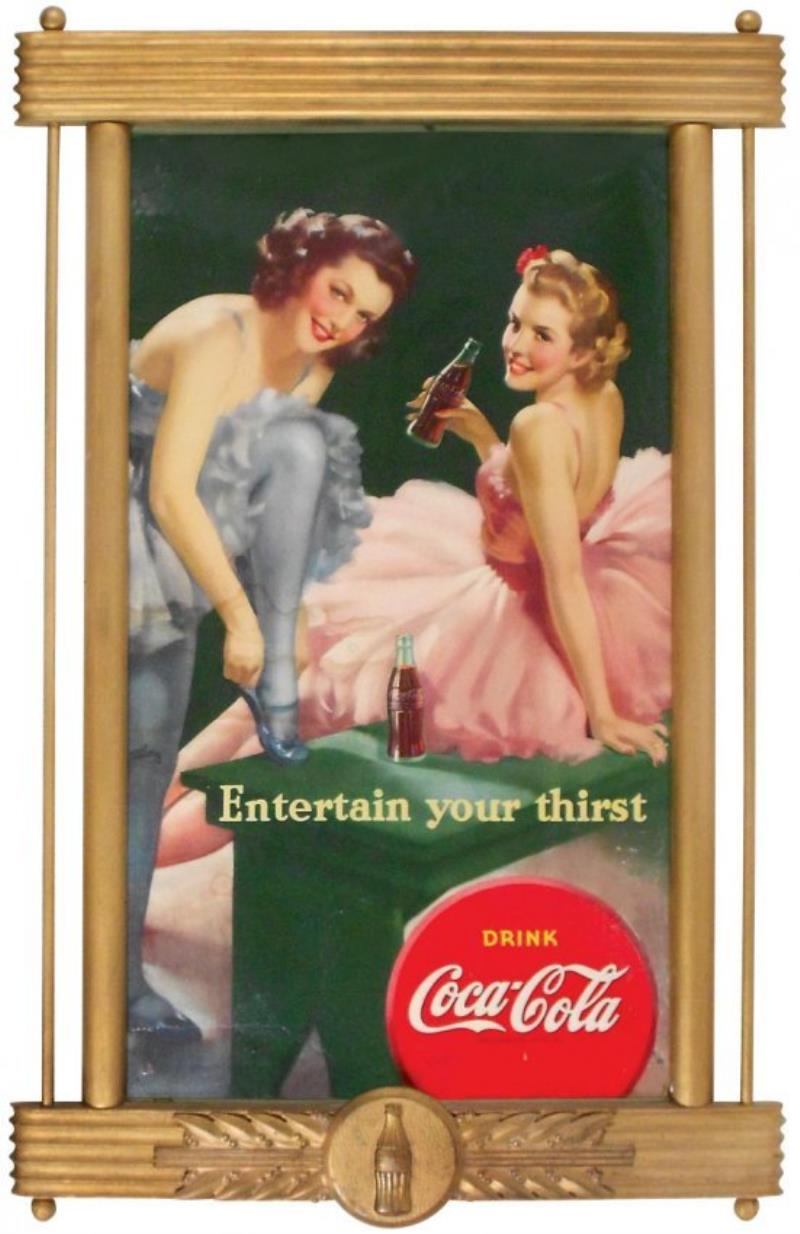 Coca-Cola cdbd sign, "Entertain your thirst," 2 girls