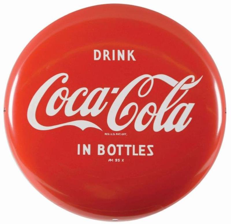 Drink Coca-Cola Tin Button Sign