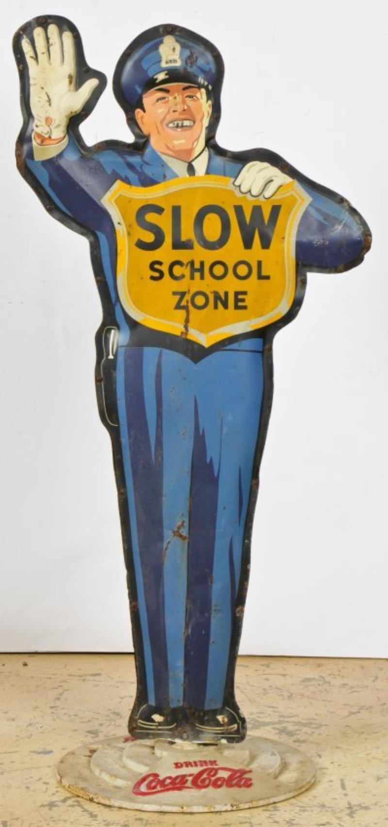 Vintage Coca Cola Police Man Sign